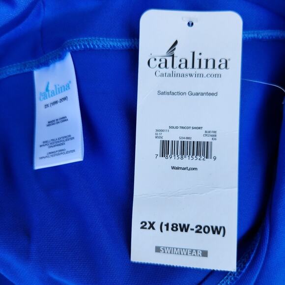 NEW Catalina 2X 18W-20W $39 Royal Blue Swim Shorts Plus Size Pool Chic - Picture 4 of 10